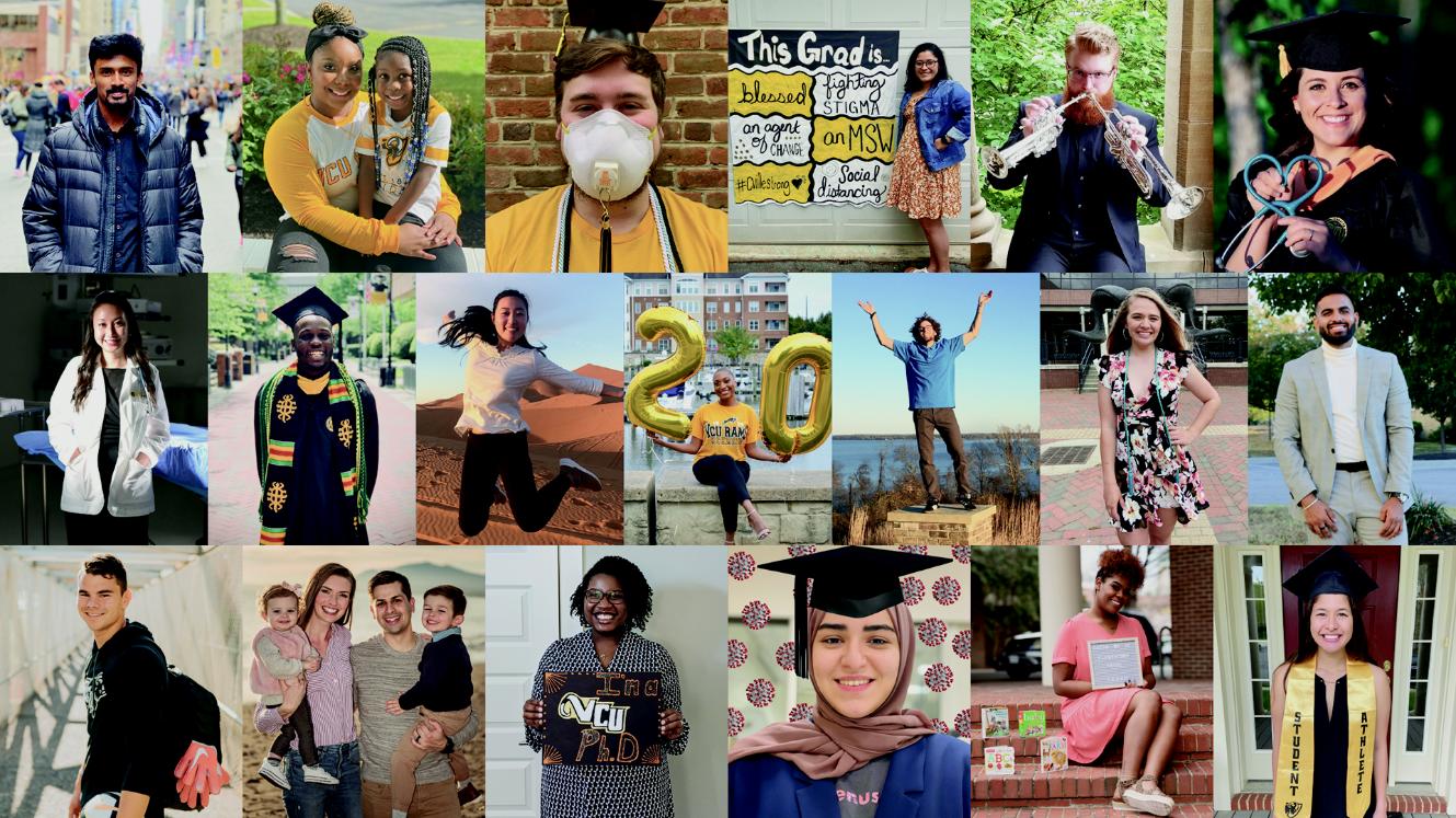 A collage of VCU 2020 graduate photos submitted to celebrate virtual commencement